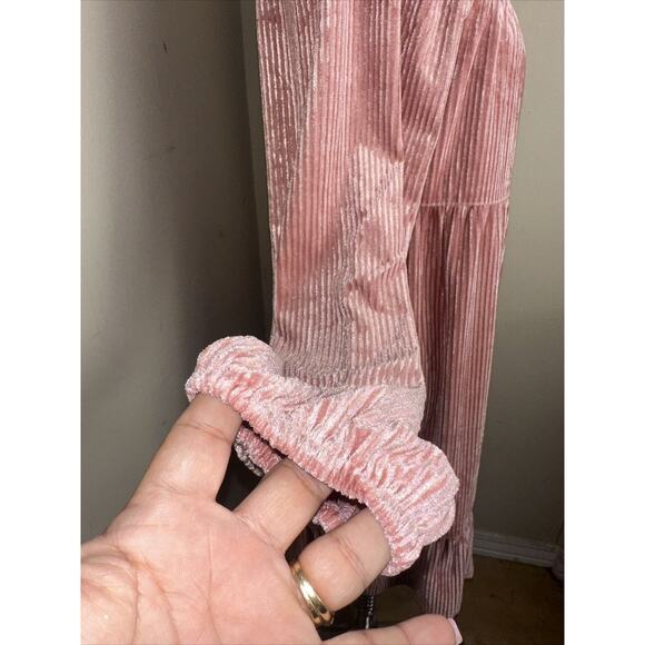 NEW Suzanne Betro Dress Dusty Pink Ribbed Stretch Maxi Ruffle Hem Size Large NEW - Picture 6 of 10